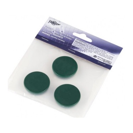 [700241] IMANES MULTIUSO REDONDOS 30MM VERDE FAIBO BLÍSTER 3 UD