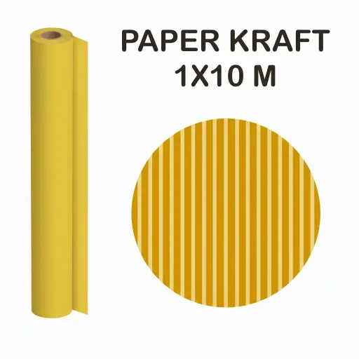 [497011] PAPEL KRAFT AMARILLO ROLLO 1x10M 65G