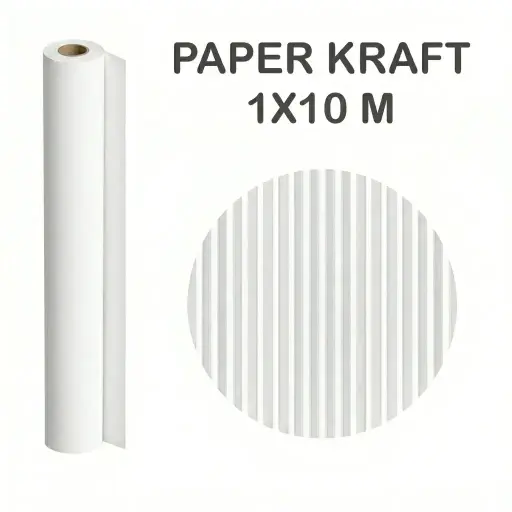 [001087] PAPEL KRAFT BLANCO ROLLO 1x10M 65G