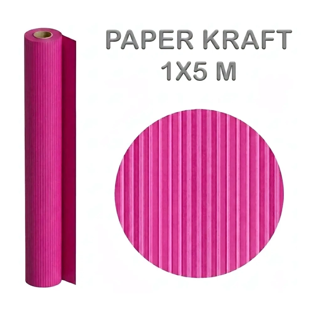 [029123] PAPEL KRAFT FUCSIA ROLLO 1x5M 65G
