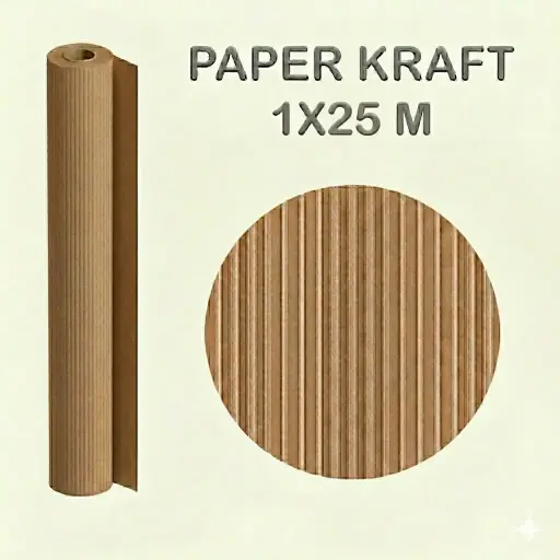[001093] PAPEL KRAFT MARRON ROLLO 1x25M 65G