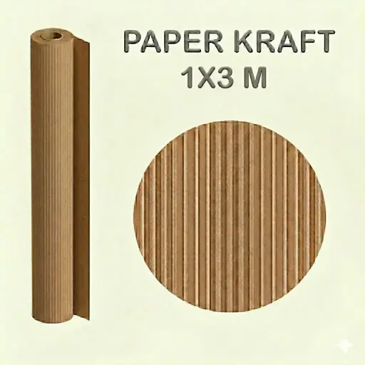 [001090] PAPEL KRAFT MARRON ROLLO 1x3M 65G