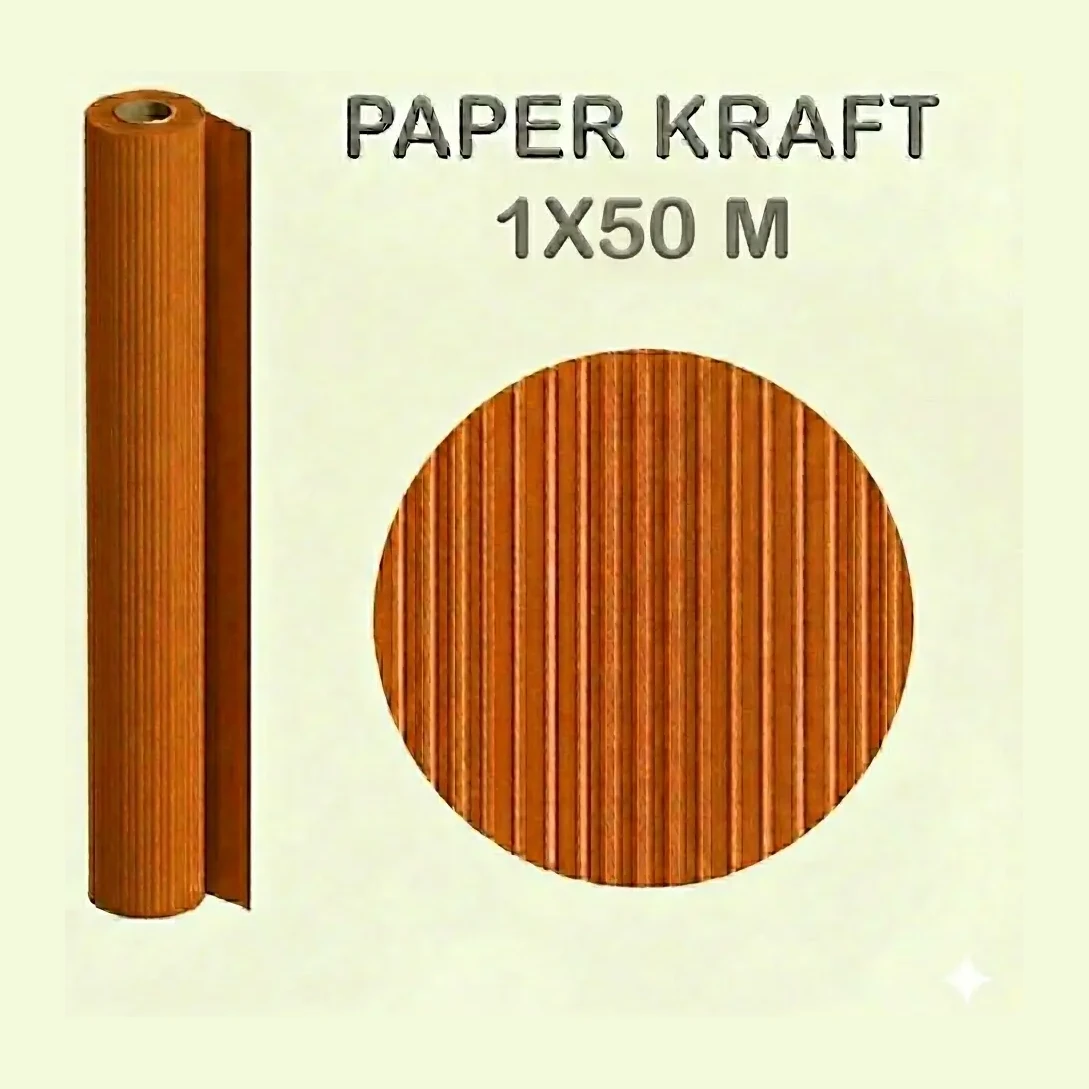 [497024] PAPEL KRAFT NARANJA ROLLO 1x50M 65G