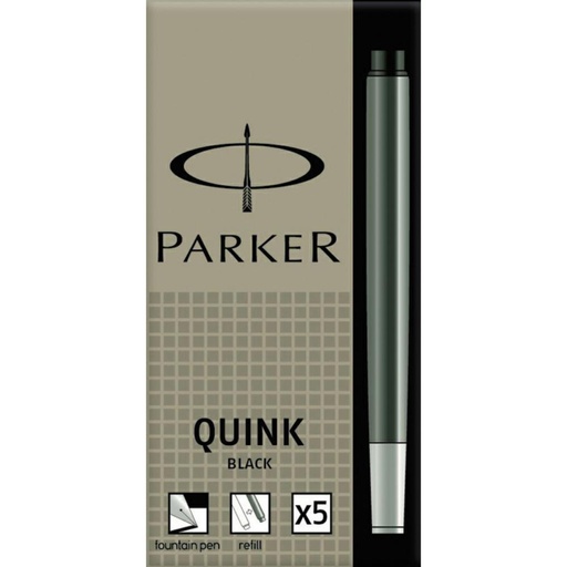 [080389] CARTUCHO PLUMA PARKER AZUL NEGRO PACK 5 UDS