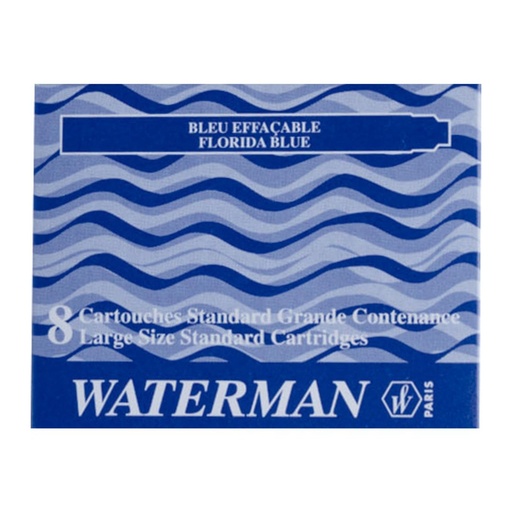 [080385] CARTUCHO PLUMA WATERMAN AZUL FLORIDA PACK 8 UDS 