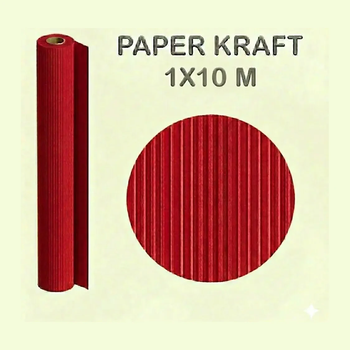 [497027] PAPEL KRAFT ROJO ROLLO 1x10M 65G