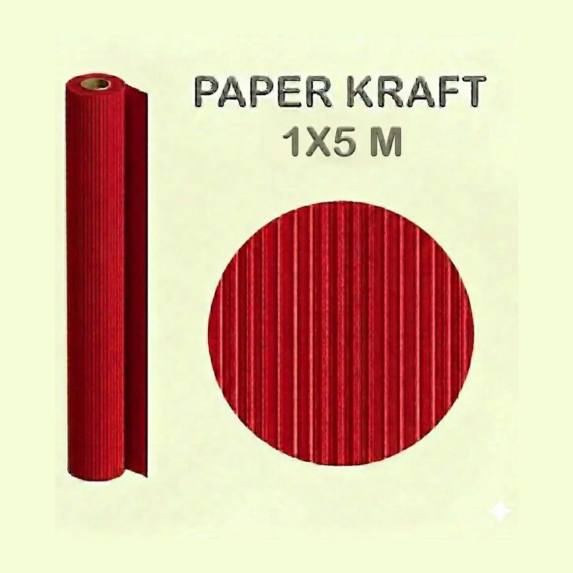 [001371] PAPEL KRAFT ROJO ROLLO 1x5M 65G