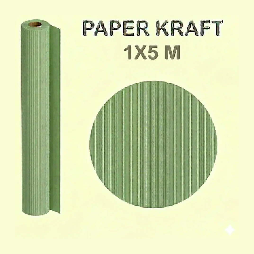 [001372] PAPEL KRAFT VERDE ROLLO 1x5M 65G