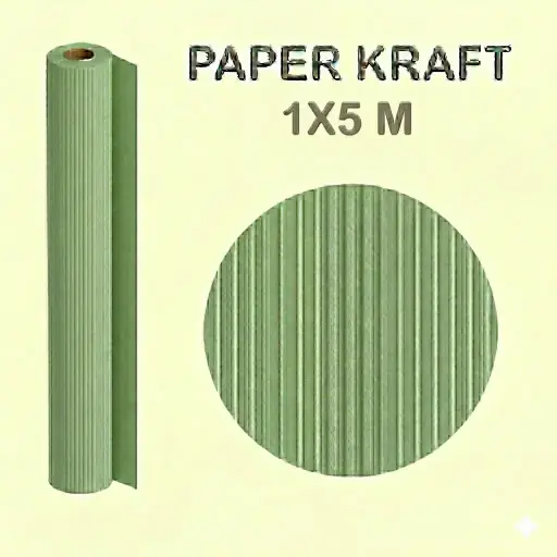 [001372] PAPEL KRAFT VERDE ROLLO 1x5M 65G