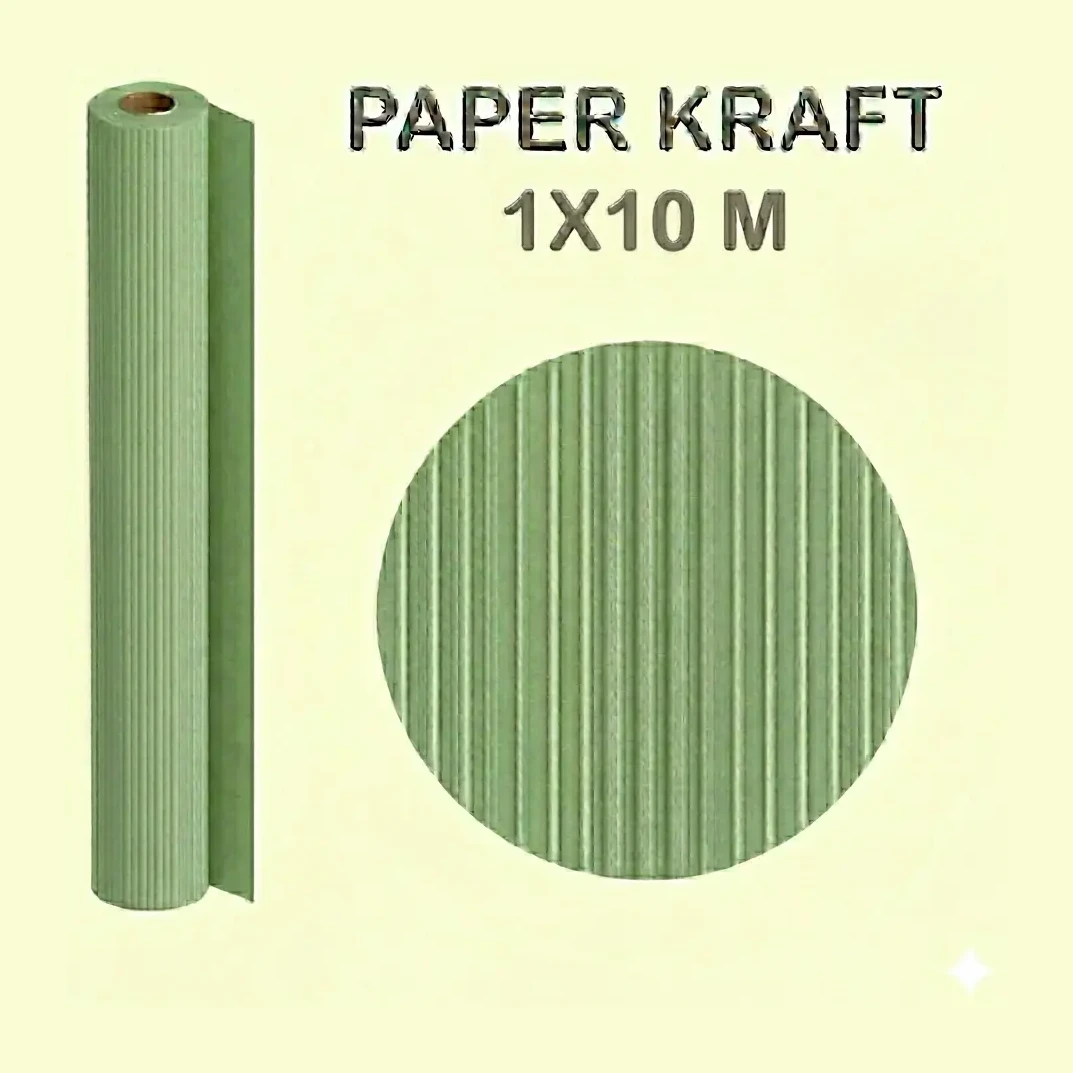 [497029] PAPEL KRAFT VERDE ROLLO 1x10M 65G