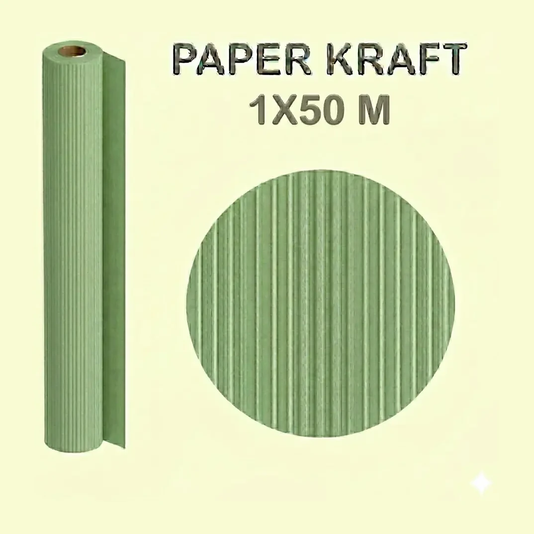 [497030] PAPEL KRAFT VERDE ROLLO 1x50M 65G