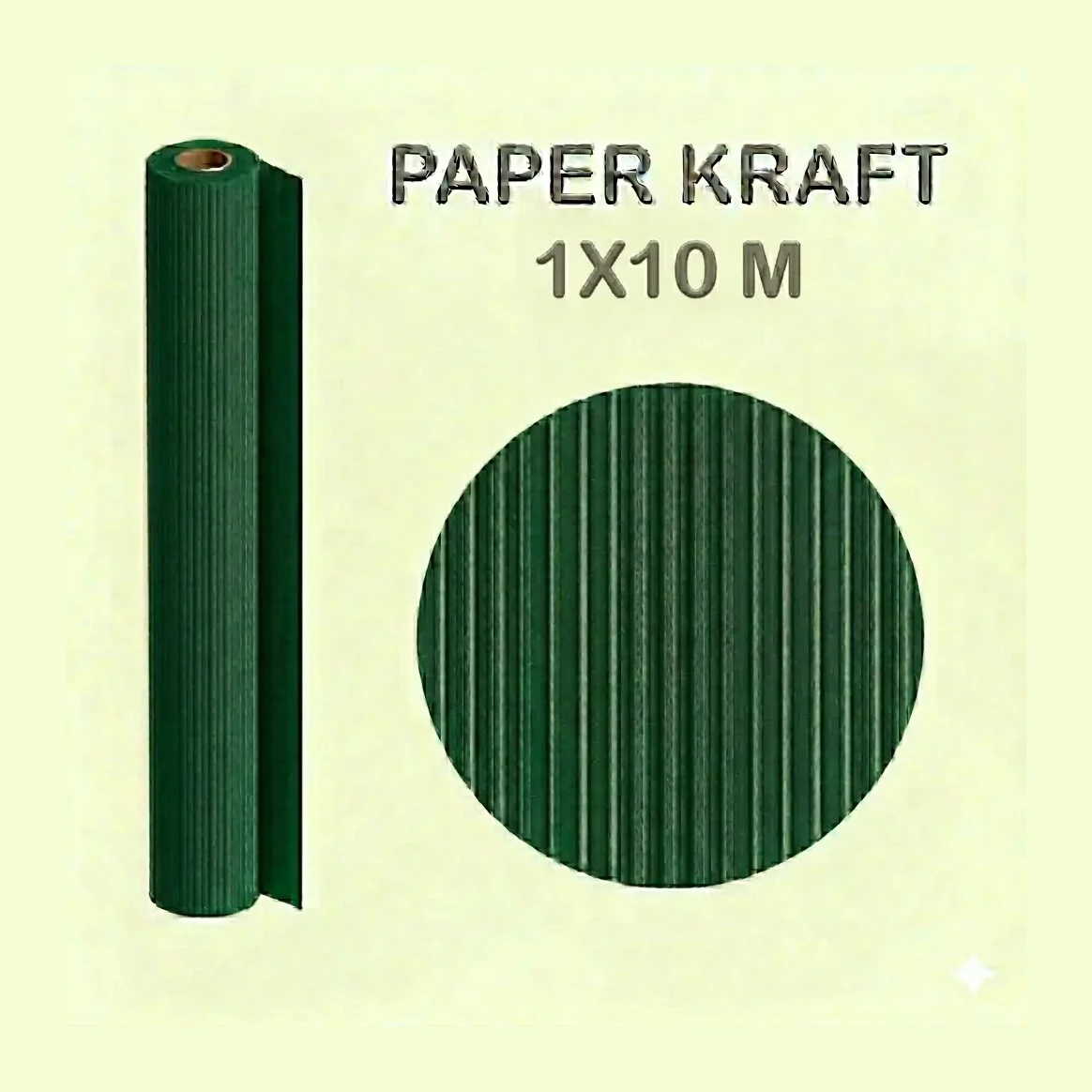 [497031] PAPEL KRAFT VERDE OSCURO ROLLO 1x10M 65G