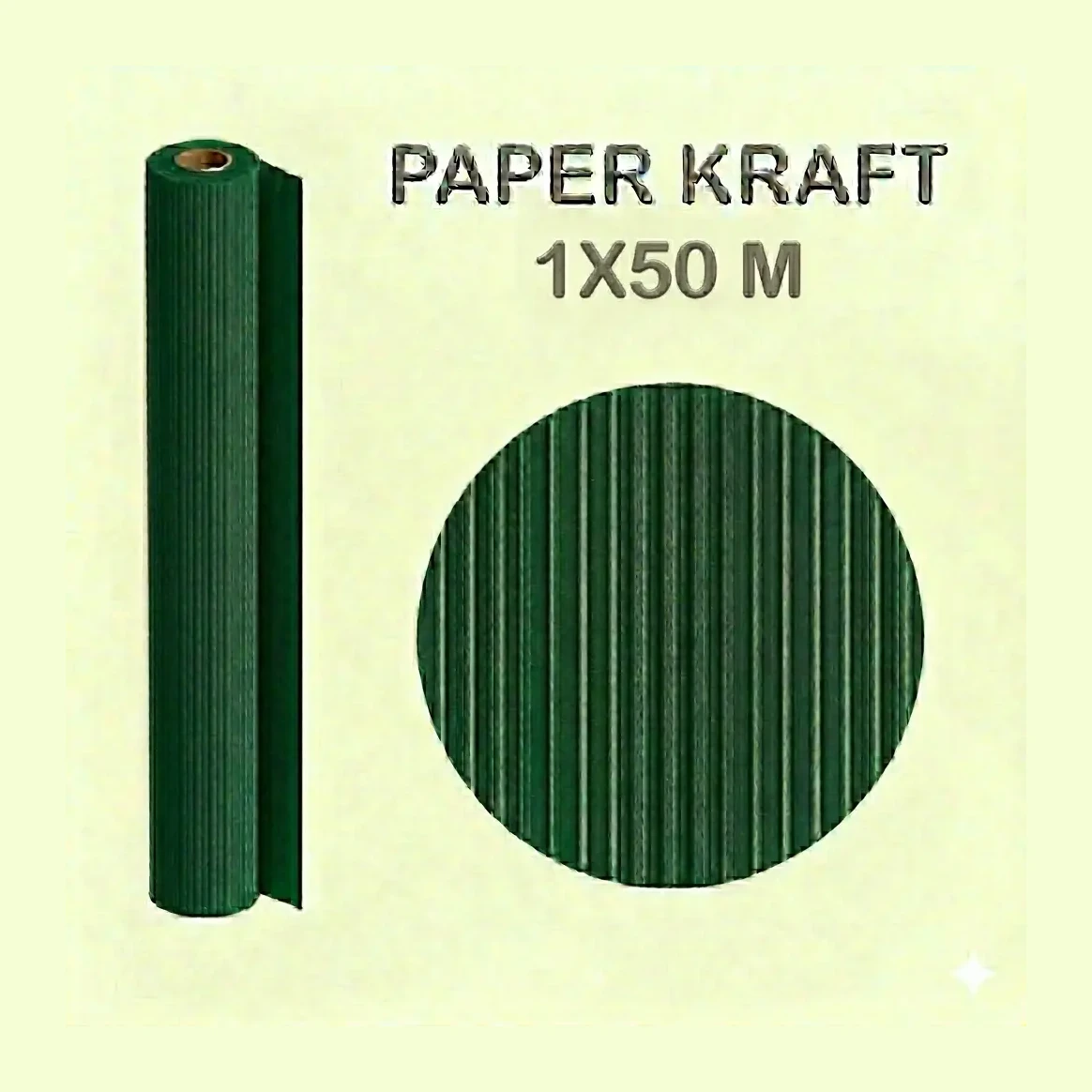 [497032] PAPEL KRAFT VERDE OSCURO ROLLO 1x50M 65G