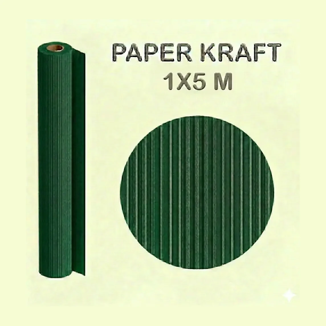 [029124] PAPEL KRAFT VERDE OSCURO ROLLO 1x5M 65G