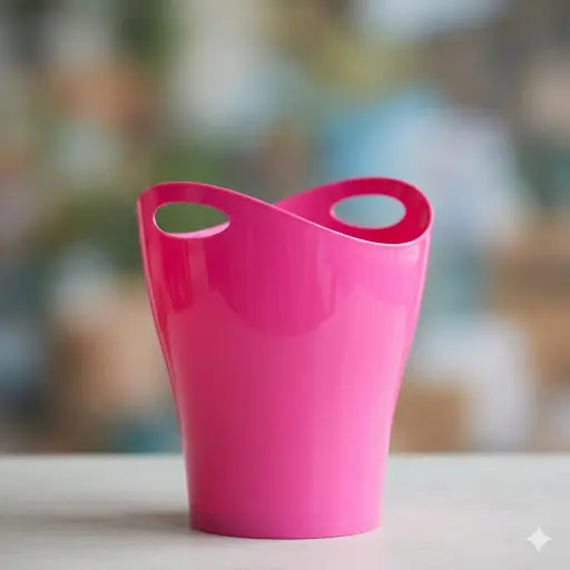 [040444] PAPELERA MAKRO PLASTICO OVAL ROSA