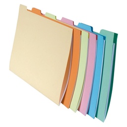 SUBCARPETA A4 APAISADAS PESTAÑA LATERAL 210 GR 6 COLORES SURTIDOS
