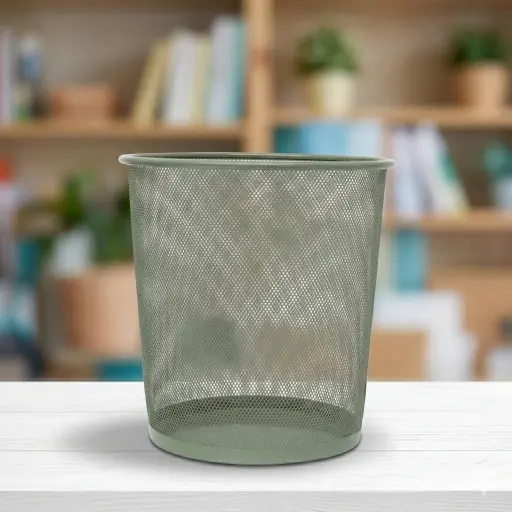 [040572] PAPELERA PLUS METAL PEQUEÑA VERDE