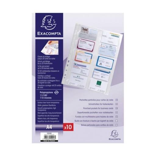 [181056] PÁGINAS PARA TARJETAS DE VISITA A4 TRANSPARENTES