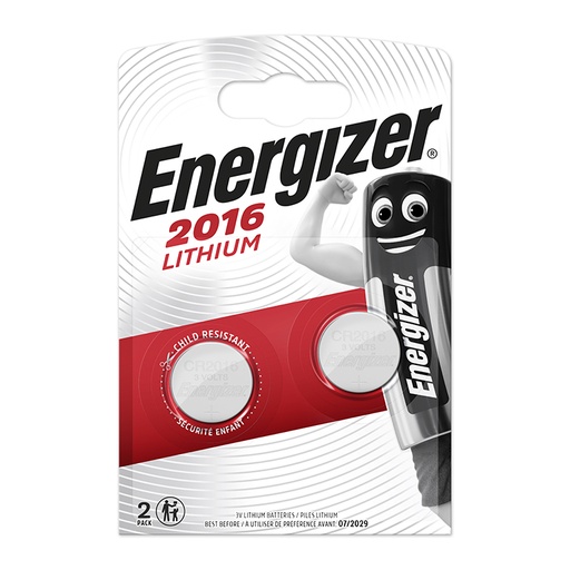 [221466] PILAS ENERGIZER LITIO CR2016 BLISTER 2 UDS