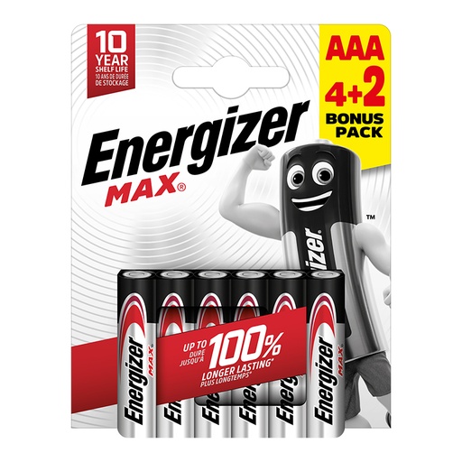 [221457] PILAS ENERGIZER MAX POWER AAA LR03 6 UNIDADES