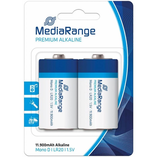 [220752] PILAS MEDIARANGE D LR20 ALCALINAS 1.5V 2 UNIDADES