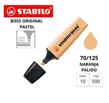 [081492] MARCADOR FLUORESCENTE STABILO BOSS 70–NARANJA PALIDO