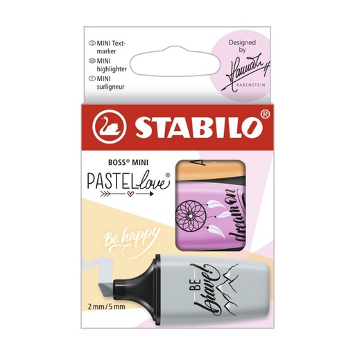 [081563] ROTULADOR STABILO BOSS MINI PASTEL LOVE ESTUCHE 3 UNIDADES