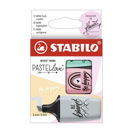 [081562] ROTULADOR STABILO BOSS MINI PASTEL LOVE ESTUCHE 3 UNIDADES