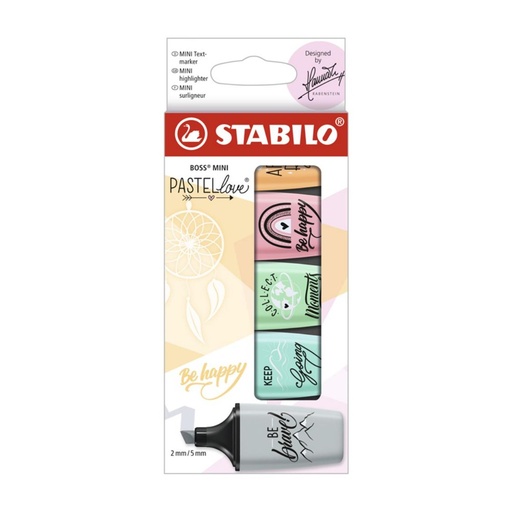 [081564] ROTULADOR STABILO BOSS MINI PASTEL LOVE ESTUCHE 5 UNIDADES