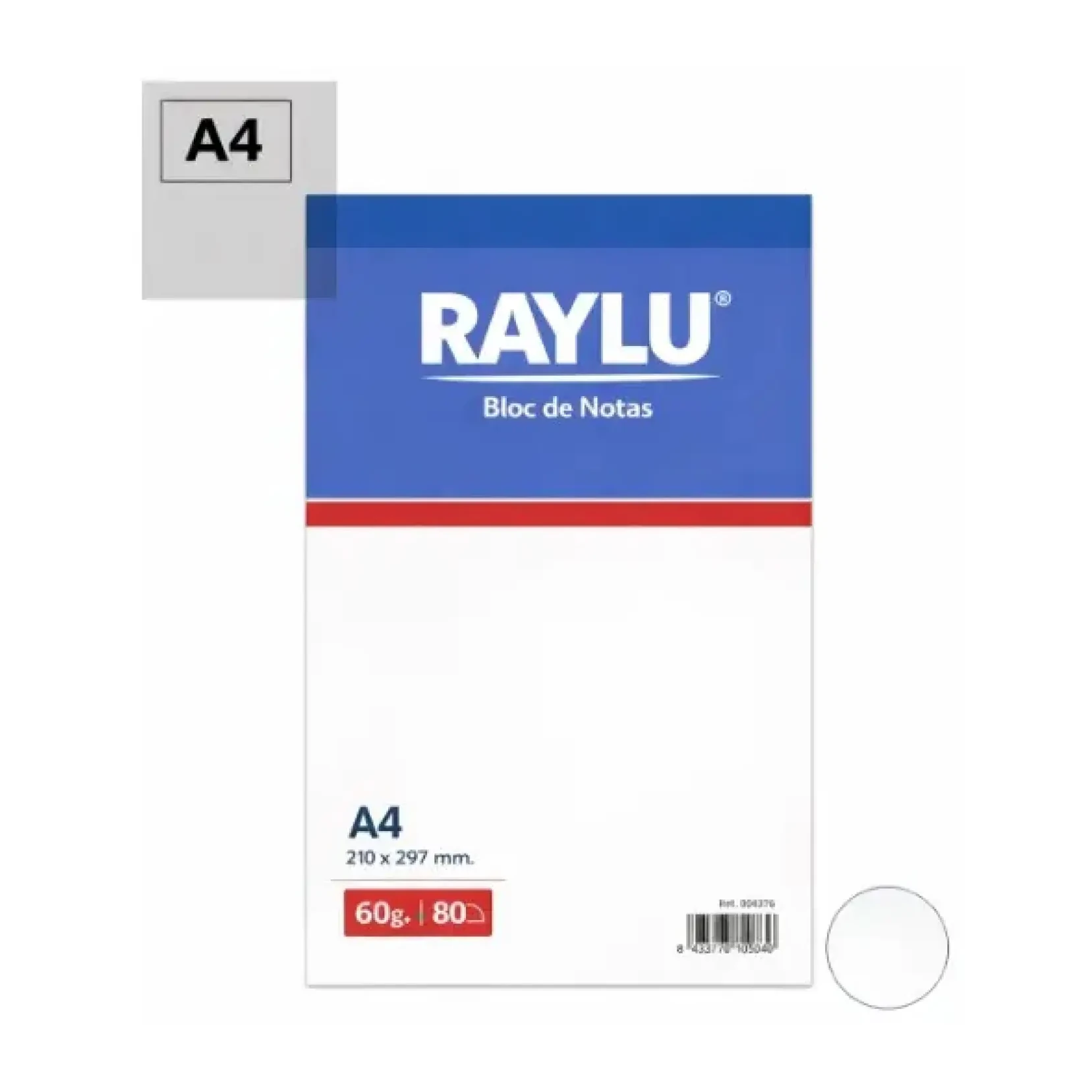 [001117] BLOC NOTAS MICROPERFORADO RAYLU A4 60 GRAMOS 80 HOJAS LISO