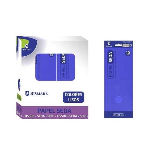 [600152] PAPEL DE SEDA LISO AZUL OSCURO BOLSA 10 HOJAS