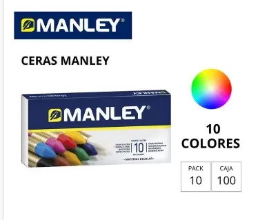[630173] CERAS MANLEY ESTUCHE 10 COLORES SURTIDOS 