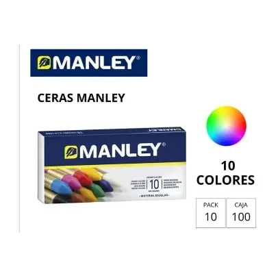 [630173] CERAS MANLEY ESTUCHE 10 COLORES SURTIDOS 