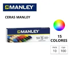 CERAS MANLEY ESTUCHE 15 COLORES SURTIDOS 