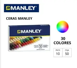 CERAS MANLEY ESTUCHE 30 COLORES SURTIDOS 