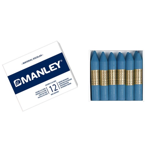 [630597] CERAS MANLEY Nº16 AZUL TURQUESA ESTUCHE 12 UNICOLOR
