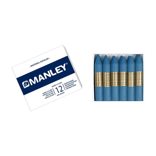 [630597] CERAS MANLEY Nº16 AZUL TURQUESA ESTUCHE 12 UNICOLOR