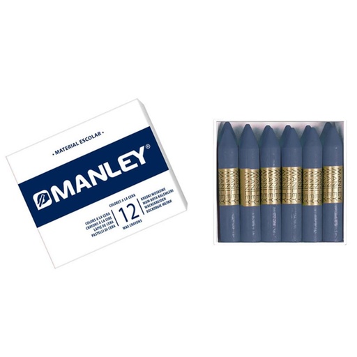 [630827] CERAS MANLEY Nº18 AZUL ULTRAMAR ESTUCHE 12 UNICOLOR