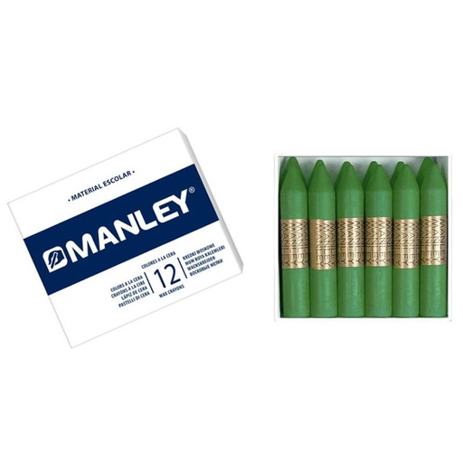 [630831] CERAS MANLEY Nº25 VERDE PRIMAVERA ESTUCHE 12 UNICOLOR