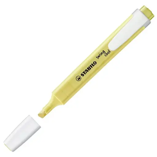 [081504] MARCADOR FLUORESCENTE STABILO FINO SWING COOL PASTEL AMARILLO CREMOSO