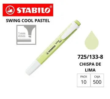 [081510] MARCADOR FLUORESCENTE STABILO FINO SWING COOL PASTEL CHISPA DE LIMA