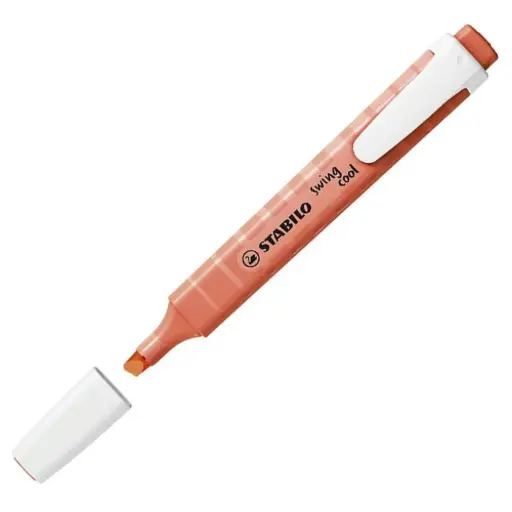 [081513] MARCADOR FLUORESCENTE STABILO FINO SWING COOL PASTEL CORAL MELOSO