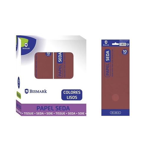 [600154] PAPEL DE SEDA LISO MARRON BOLSA 10 HOJAS