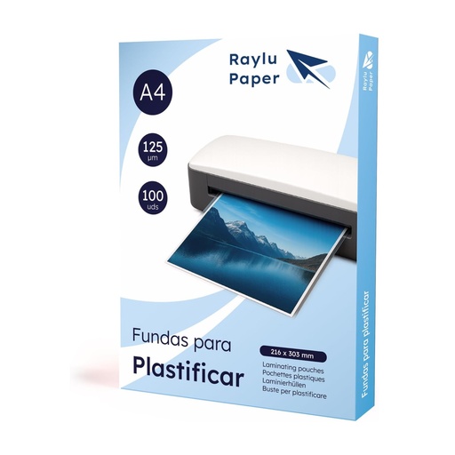 [220417] FUNDAS PLASTIFICAR A4 125 MICRAS RAYLU 100UDS