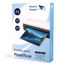 FUNDAS PLASTIFICAR A6 125 MICRAS RAYLU 100 UDS