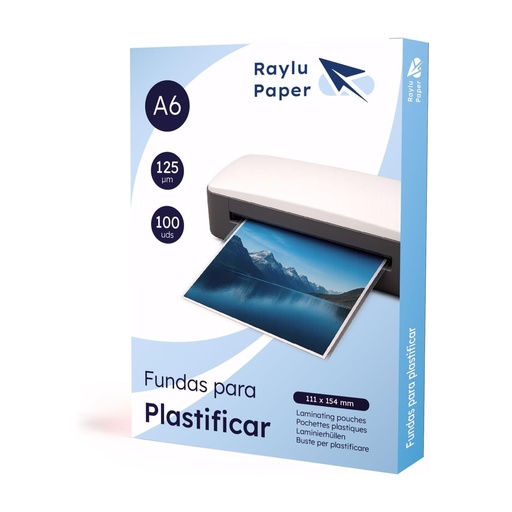 [220535] FUNDAS PLASTIFICAR A6 125 MICRAS RAYLU 100 UDS