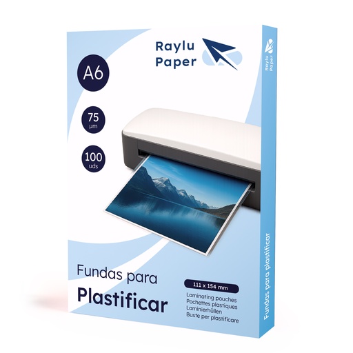 [220538] FUNDAS PLASTIFICAR A6 75 MICRAS RAYLU 100UDS