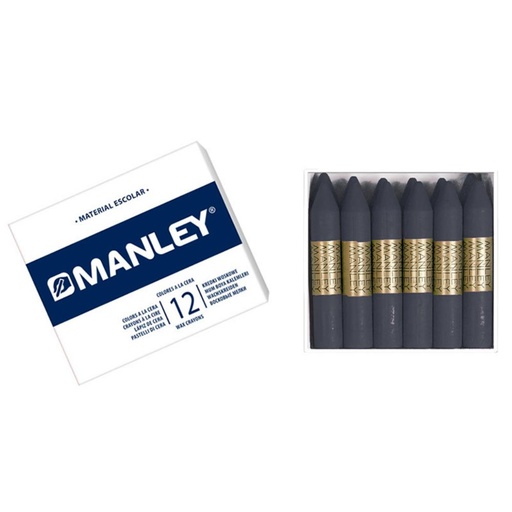 [630605] CERAS MANLEY Nº30 NEGRO ESTUCHE 12 UNICOLOR