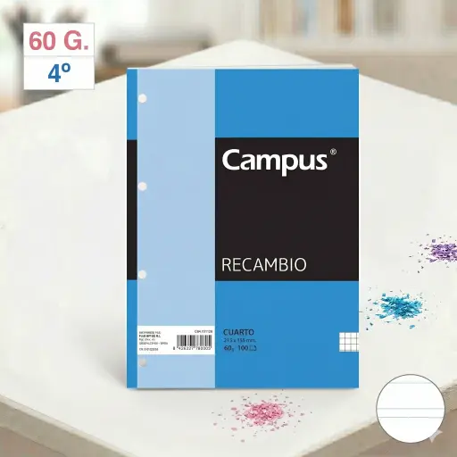 [001121] RECAMBIO 4º 100 HOJAS 60 GRAMOS 4-TAL 2 RAYAS