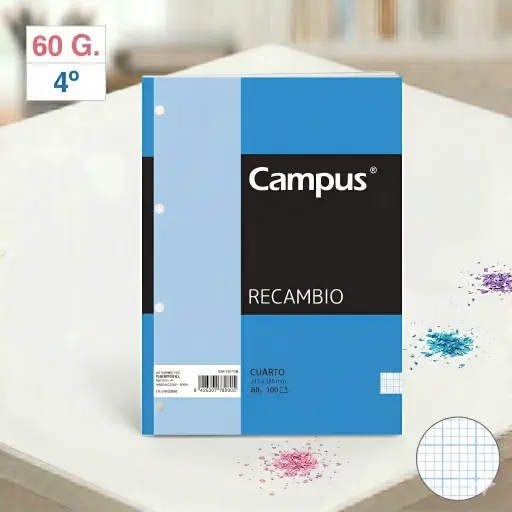 [001123] RECAMBIO 4º 100 HOJAS 60 GRAMOS  4-TAL MM